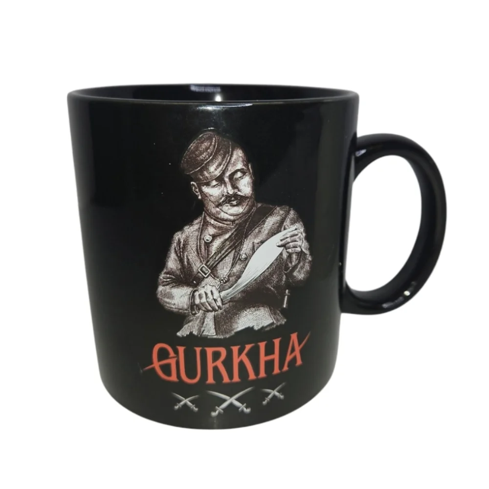 Legendary Gurkha Indian Warrior Coffee Tea Soup Mug India Gilded Gold Set Of 2